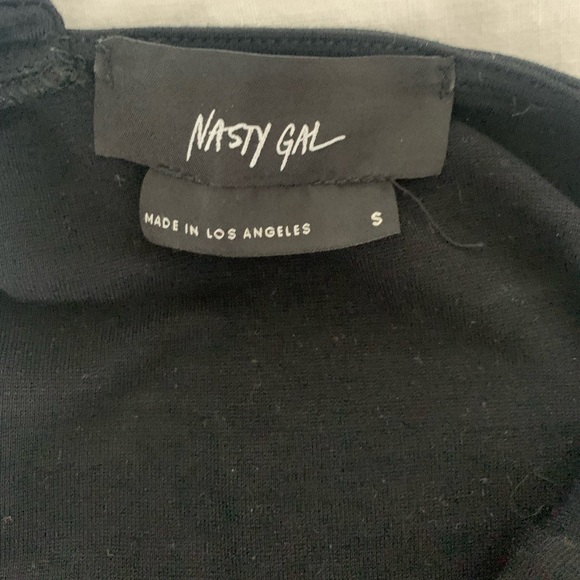 NASTY GAL One Shoulder Black Asymmetrical Body Suit - Picture 4 of 4